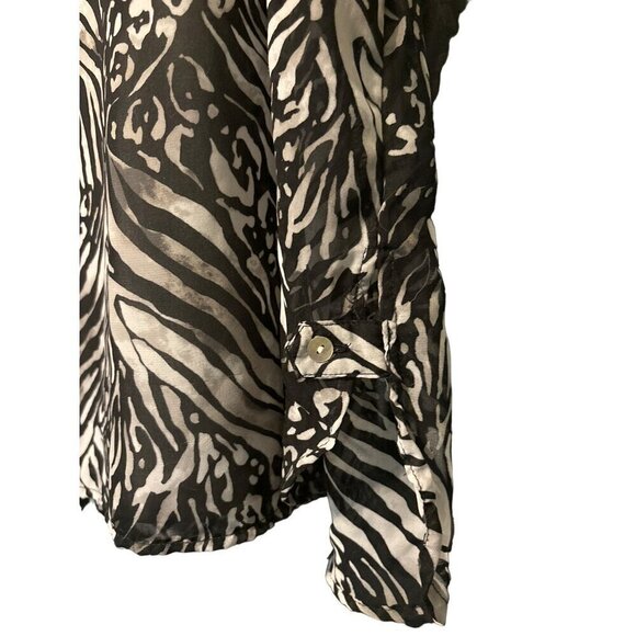 APT 9 Women's Sheer 2 Pc  Blouse Tunic 3X Gray Black Abstract Sleeveless Pockets - Picture 6 of 10